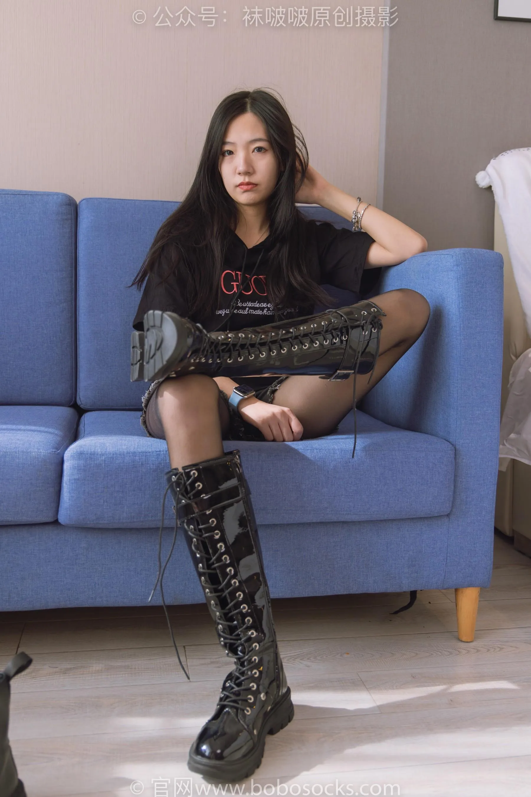 [BoBoSocks袜啵啵]NO.203 三双靴子、黑丝、网袜 [90P]插图6